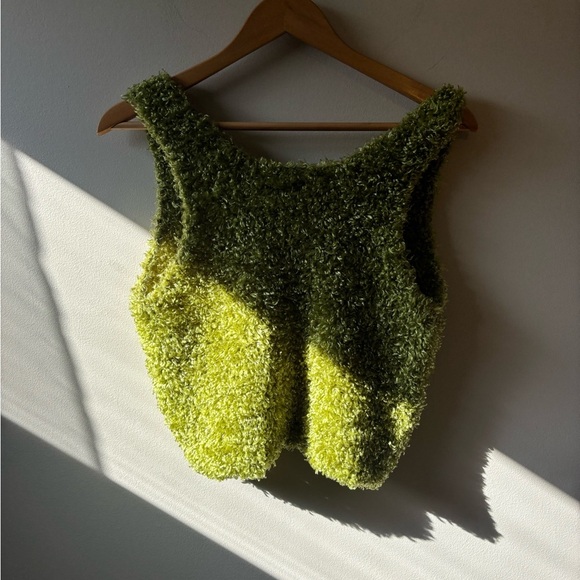 Green Fuzzy Retro Tank Top - Picture 9 of 9